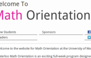 Screenshot of Math Orientation 2012 website